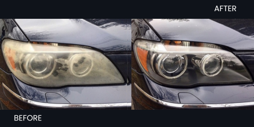 Autoscreenz Partner Before & After Headlight Restoration - Autoscreenz Partner Roodepoort BMW 7 Series
