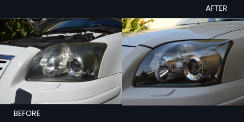 Autoscreenz Partner Before & After Headlight Restoration - Autoscreenz Partner Roodepoort Toyota Avensis
