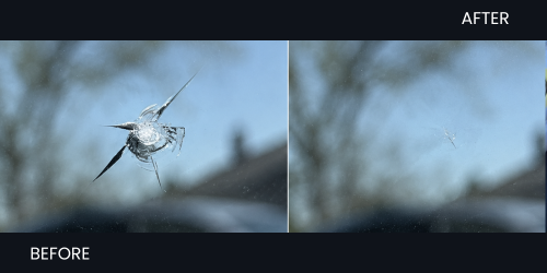 Autoscreenz Partner Before & After Windscreen Repair Chip